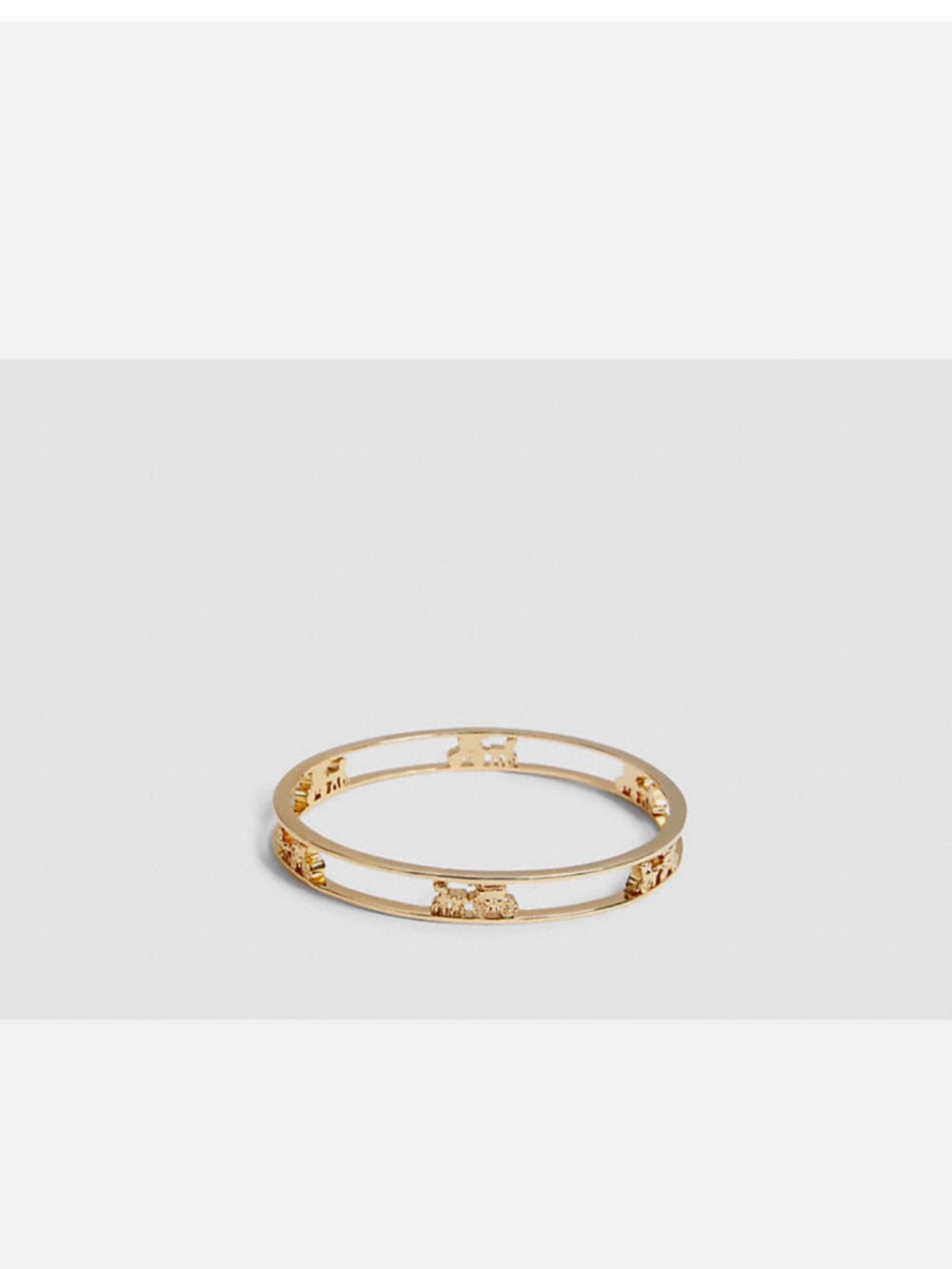 Coach Horse $ Carriage Gold Logo Cutout Bangle Bracelet - Picture 2 of 3
